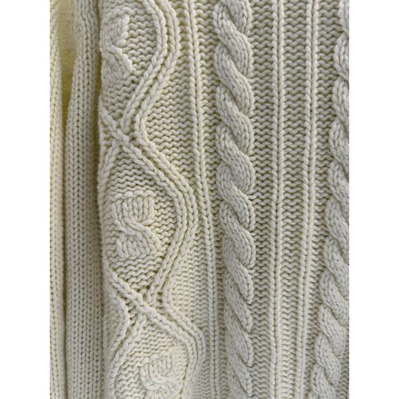 Lord & Taylor Vintage 1960s Men’s Cable Knit Fisherman Acrylic Sweater Large - Picture 5 of 11